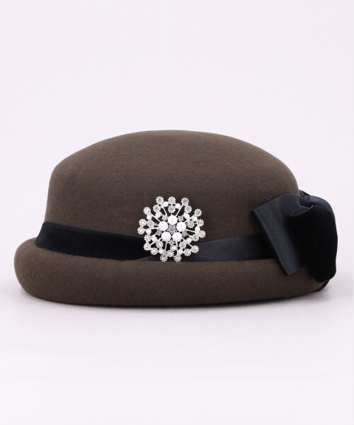 SNOW FLOWER TOQUE BROWN ONESIZE