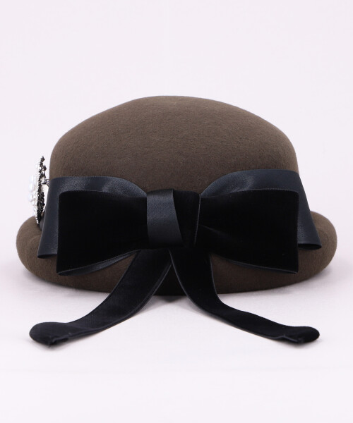 SNOW FLOWER TOQUE BROWN ONESIZE