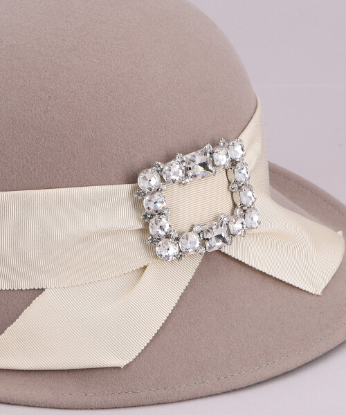 JEWEL BUCKLE HAT 2 WHITE ONESIZE