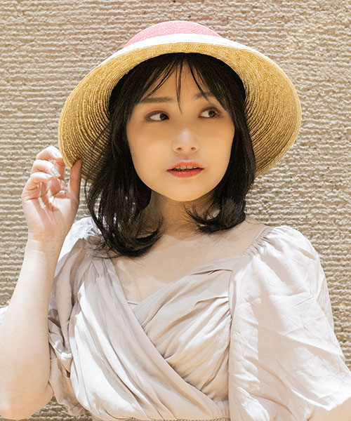 モデル頭囲：55cm 着用サイズ：ONESIZE