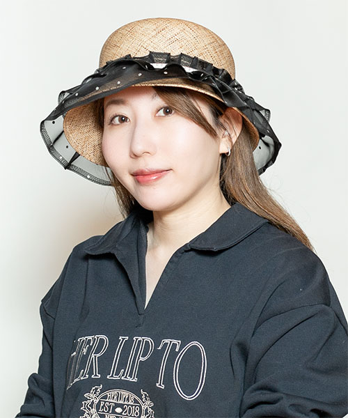 モデル頭囲：56cm 着用サイズ：ONESIZE