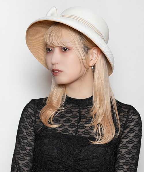 モデル頭囲：58cm 着用サイズ：ONESIZE