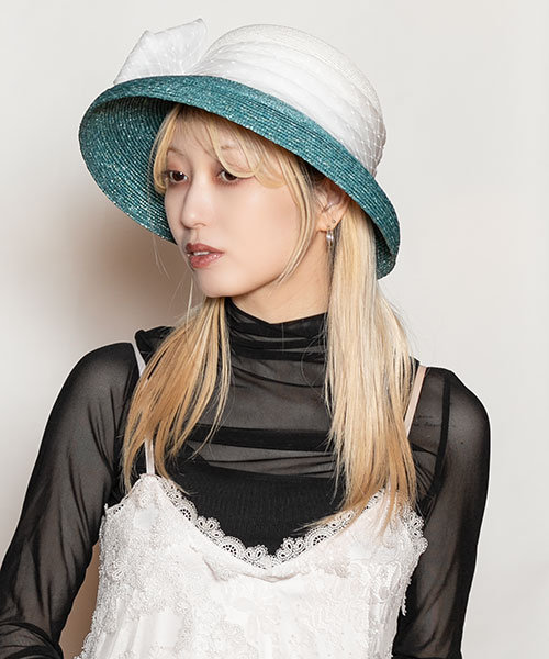 モデル頭囲：58cm 着用サイズ：ONESIZE