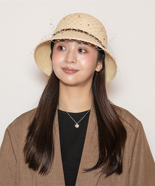 モデル頭囲：56cm 着用サイズ：ONESIZE