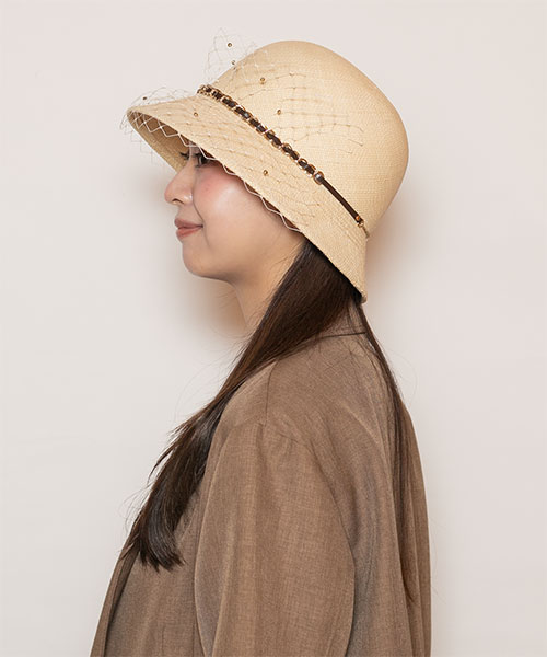 モデル頭囲：56cm 着用サイズ：ONESIZE