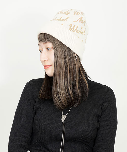 LOGO JACQUARD KNITCAP(ONESIZE BEIGE): ニットキャップ｜帽子通販