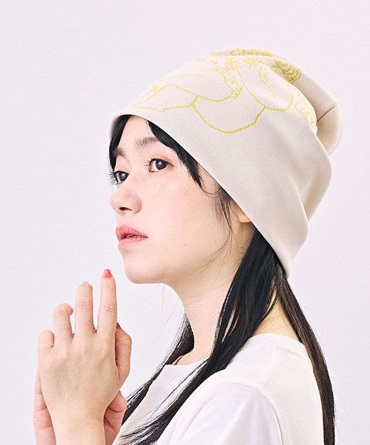 モデル頭囲：54cm 着用サイズ：ONESIZE