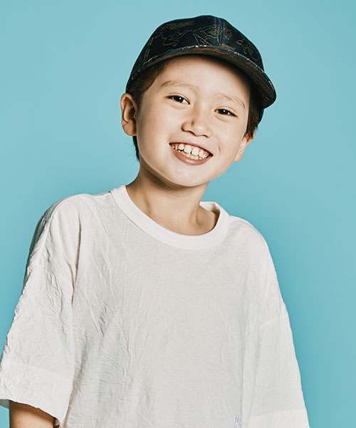 KIDS CHERBS PATTERN CAP BLACK 52-54