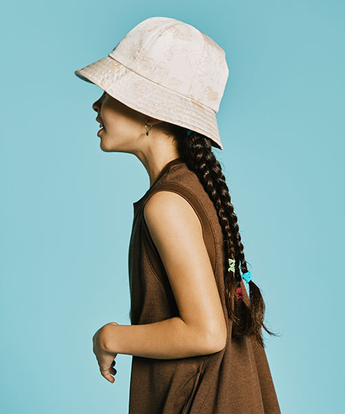 KIDS CHERBS PATTERN HAT BEIGE 52-54
