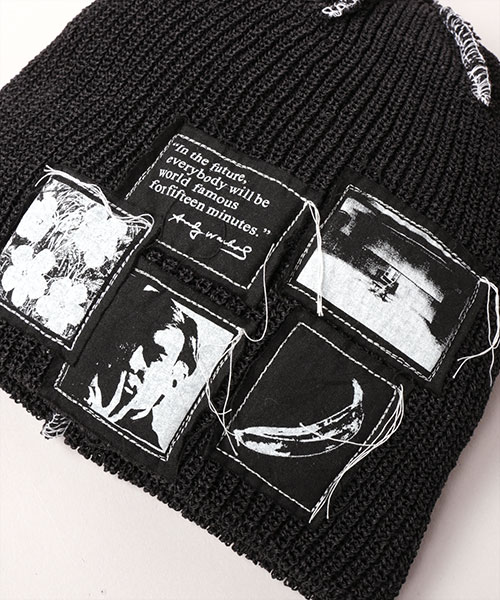 AndyWarhol PATCH KNIT CAP BLACK ONESIZE