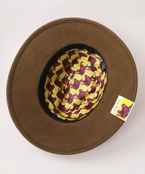 COW MOTIF WESTERN HAT BLACK ONESIZE