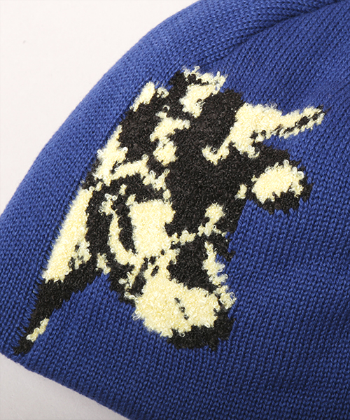COW MOTIF JAQUARD BEANIE YELLOW ONESIZE