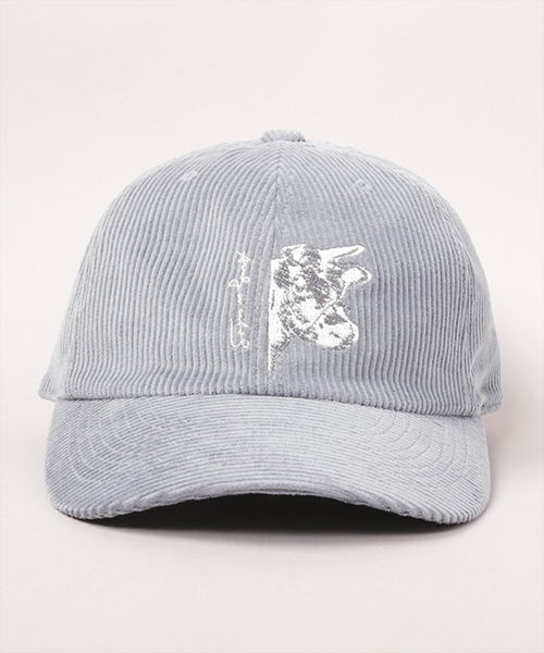 COW MOTIF CORDUROY CAP PINK ONESIZE