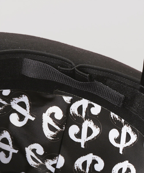 DOLLAR SIGN SILK SCREEN HAT BLACK ONESIZE