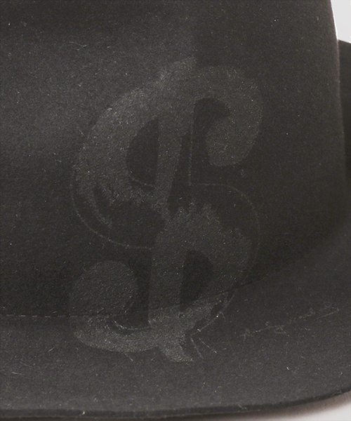 DOLLAR SIGN SILK SCREEN HAT BLACK ONESIZE
