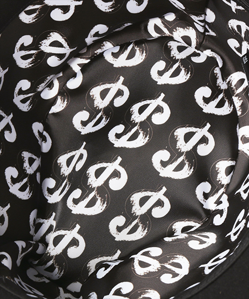 DOLLAR SIGN SILK SCREEN HAT BLACK ONESIZE