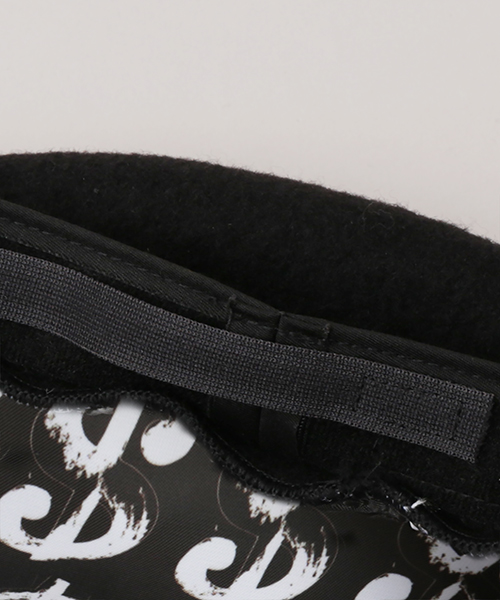 DOLLAR SIGN SILK SCREEN BERET BLACK ONESIZE