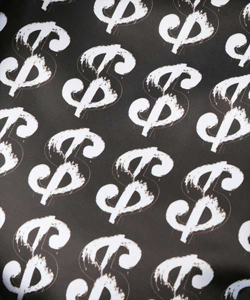 DOLLAR SIGN SILK SCREEN BERET BLACK ONESIZE
