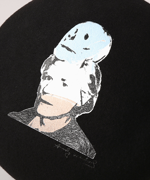 SELF-PORTRAIT SILK SCREEN BERET BLACK ONESIZE