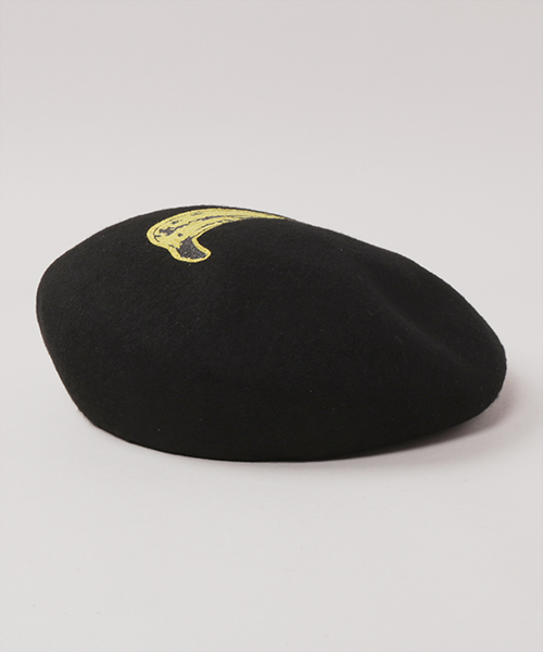 BANANA SILK SCREEN BERET BLACK ONESIZE