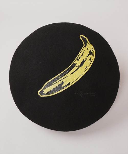 BANANA SILK SCREEN BERET BLACK ONESIZE