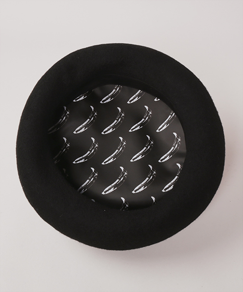 BANANA SILK SCREEN BERET BLACK ONESIZE