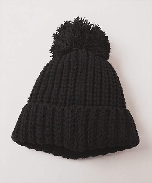 SELF-PORTRAIT CHENILLE PATCH KNIT CAP BLACK ONESIZE
