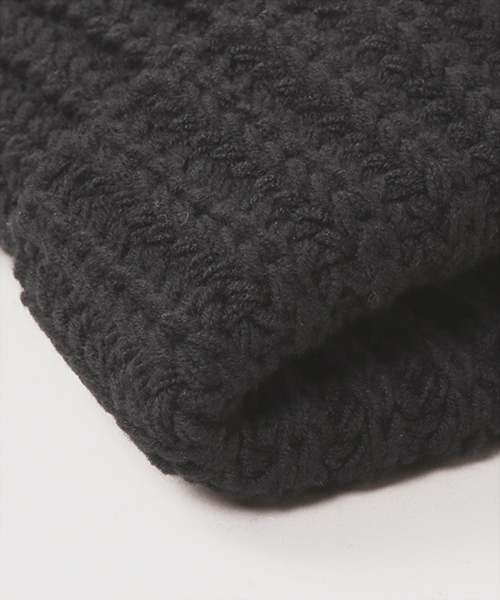 SELF-PORTRAIT CHENILLE PATCH KNIT CAP BLACK ONESIZE
