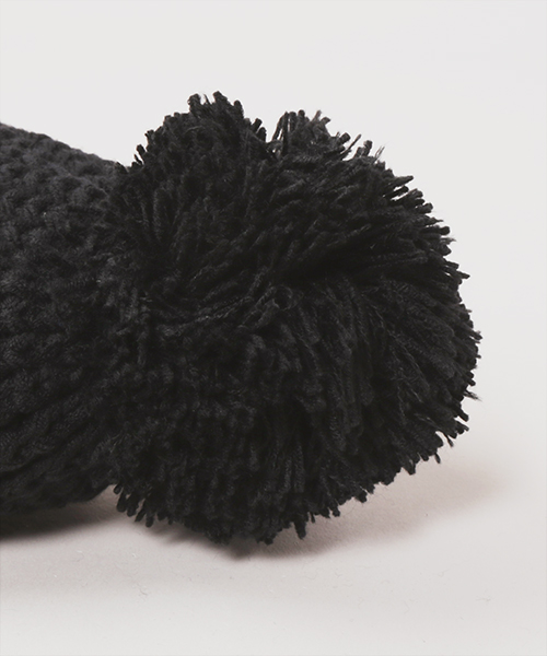 SELF-PORTRAIT CHENILLE PATCH KNIT CAP BLACK ONESIZE