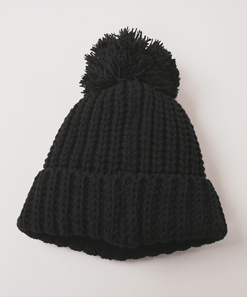 BANANA CHENILLE PATCH KNIT CAP BLACK ONESIZE
