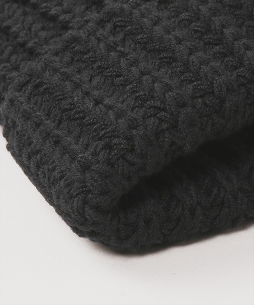 BANANA CHENILLE PATCH KNIT CAP BLACK ONESIZE
