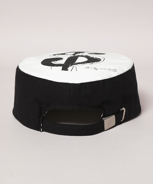DOLLAR SIGN SILK SCREEN WORK CAP BLACK ONESIZE