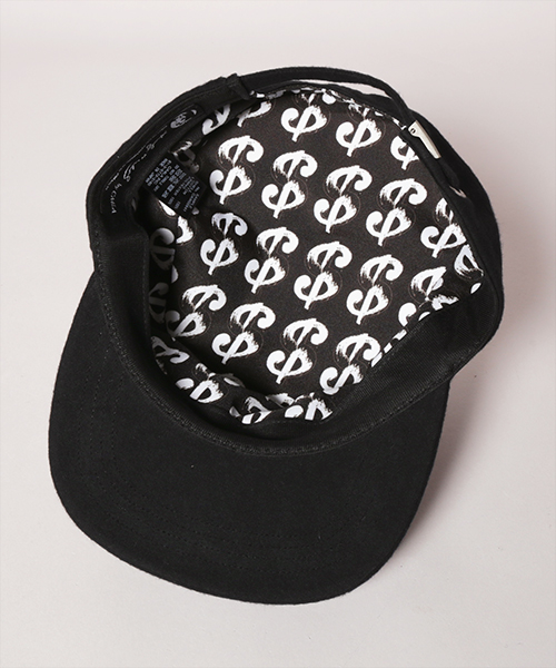 DOLLAR SIGN SILK SCREEN WORK CAP BLACK ONESIZE
