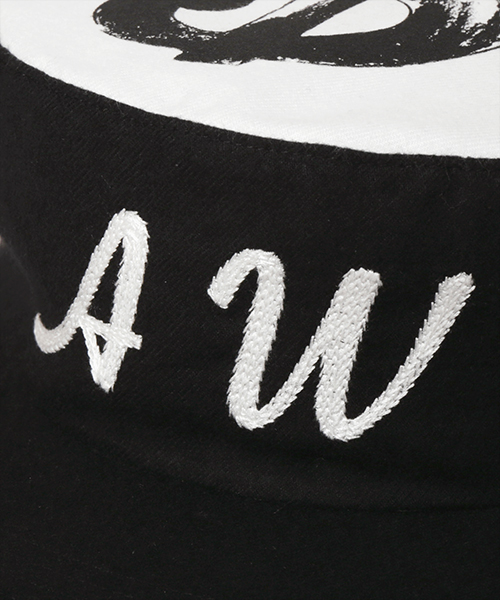 DOLLAR SIGN SILK SCREEN WORK CAP BLACK ONESIZE