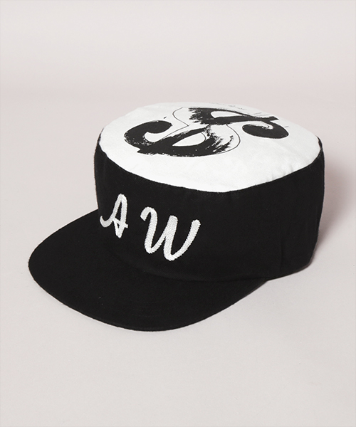 DOLLAR SIGN SILK SCREEN WORK CAP BLACK ONESIZE