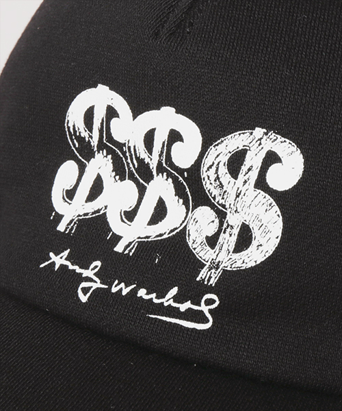 DOLLAR SIGN SILK SCREEN CAP BLACK ONESIZE