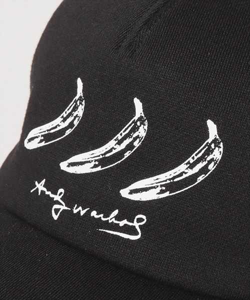 BANANA SILK SCREEN CAP BLACK ONESIZE