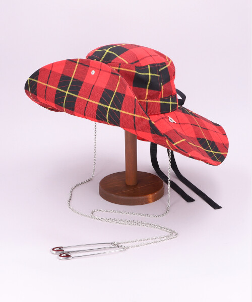 KIDILL x CA4LA LONG BRIM HAT BRITISH TARTAN(ONESIZE RED): ハット