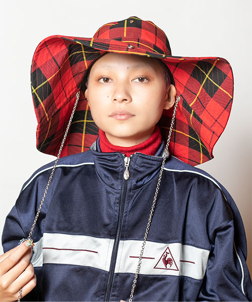 KIDILL x CA4LA LONG BRIM HAT BRITISH TARTAN(ONESIZE RED): ハット