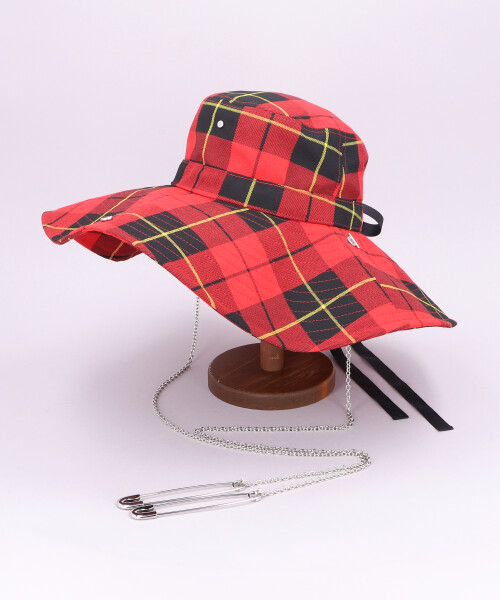 KIDILL x CA4LA LONG BRIM HAT BRITISH TARTAN(ONESIZE RED): ハット