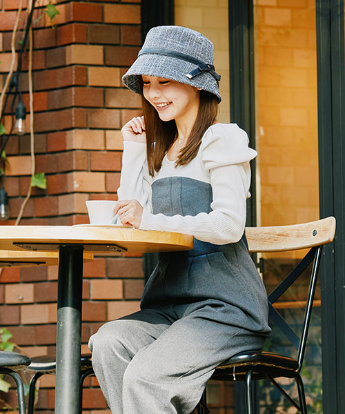 TWEED BUCKET HAT BLACK ONESIZE