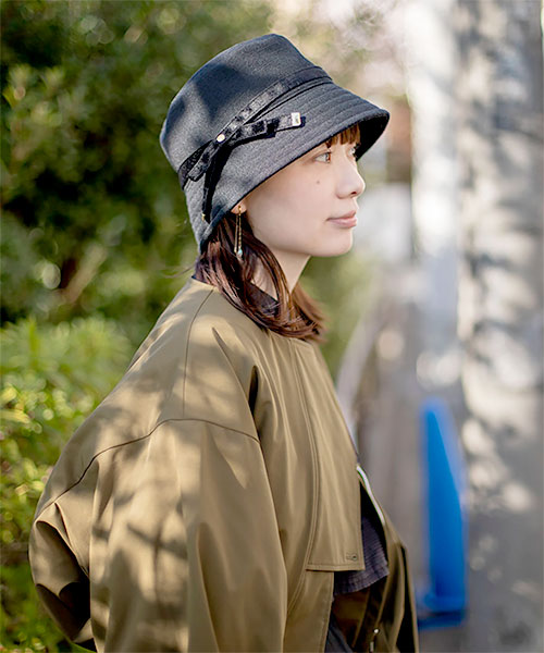 TWEED BUCKET HAT BLACK ONESIZE