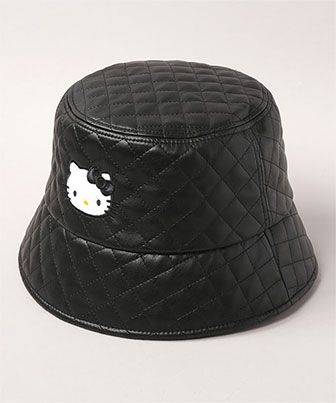HELLO KITTY x CA4LA Quilt BUCKET HAT(ONESIZE BLACK): ハット 帽子 