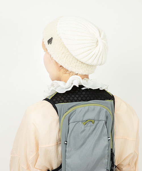 モデル頭囲：54.5cm 着用サイズ：ONESIZE