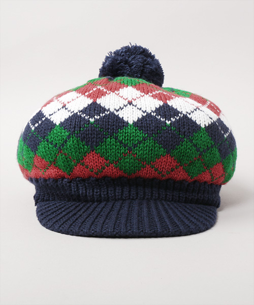 KAELA x CA4LA 20TH ANNIV. ARGYLE KNIT CASQUETTE MIX ONESIZE
