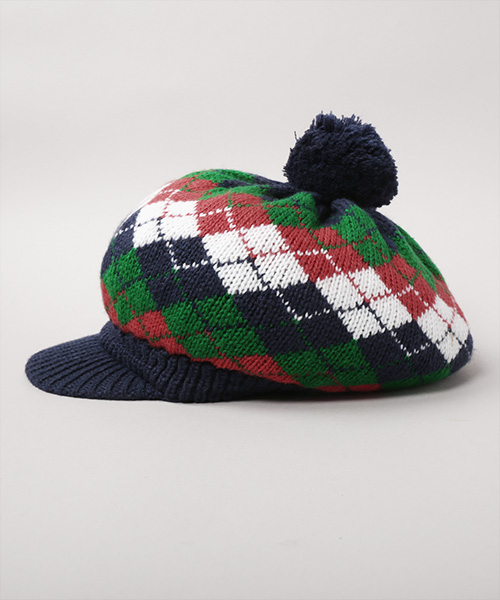 KAELA x CA4LA 20TH ANNIV. ARGYLE KNIT CASQUETTE MIX ONESIZE
