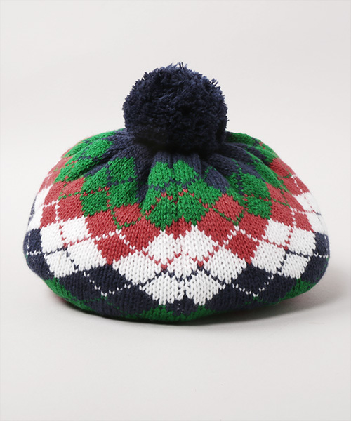 KAELA x CA4LA 20TH ANNIV. ARGYLE KNIT CASQUETTE MIX ONESIZE