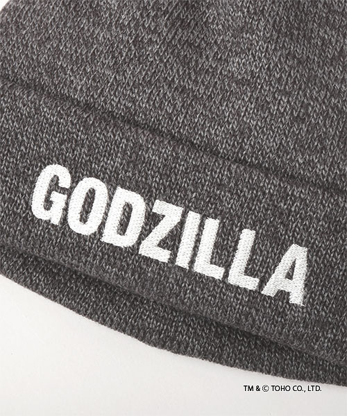 GODZILLA｜CA4LA LOGO KNIT CAP BLACK x GRAY ONESIZE