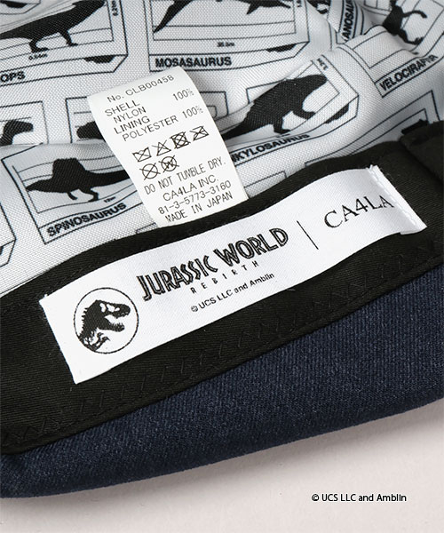 JURASSIC WORLD｜CA4LA FLIGHT CAP BLACK ONESIZE