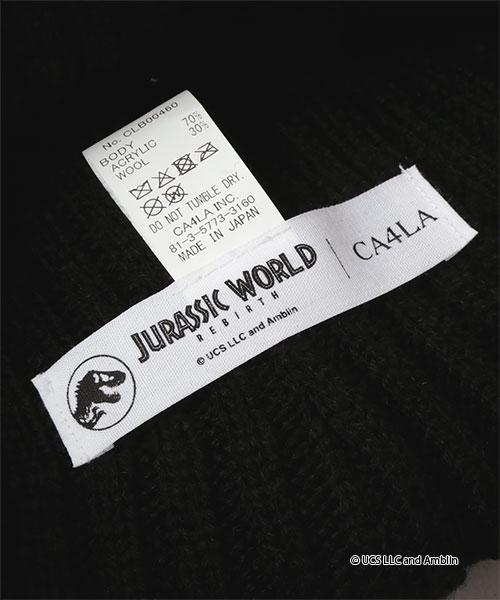 JURASSIC WORLD｜CA4LA KNIT CAP BLACK ONESIZE